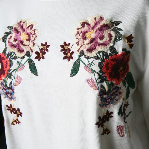 KappAhl Floral Embroidered Unbanded Sweatshirt S - Picture 4 of 10
